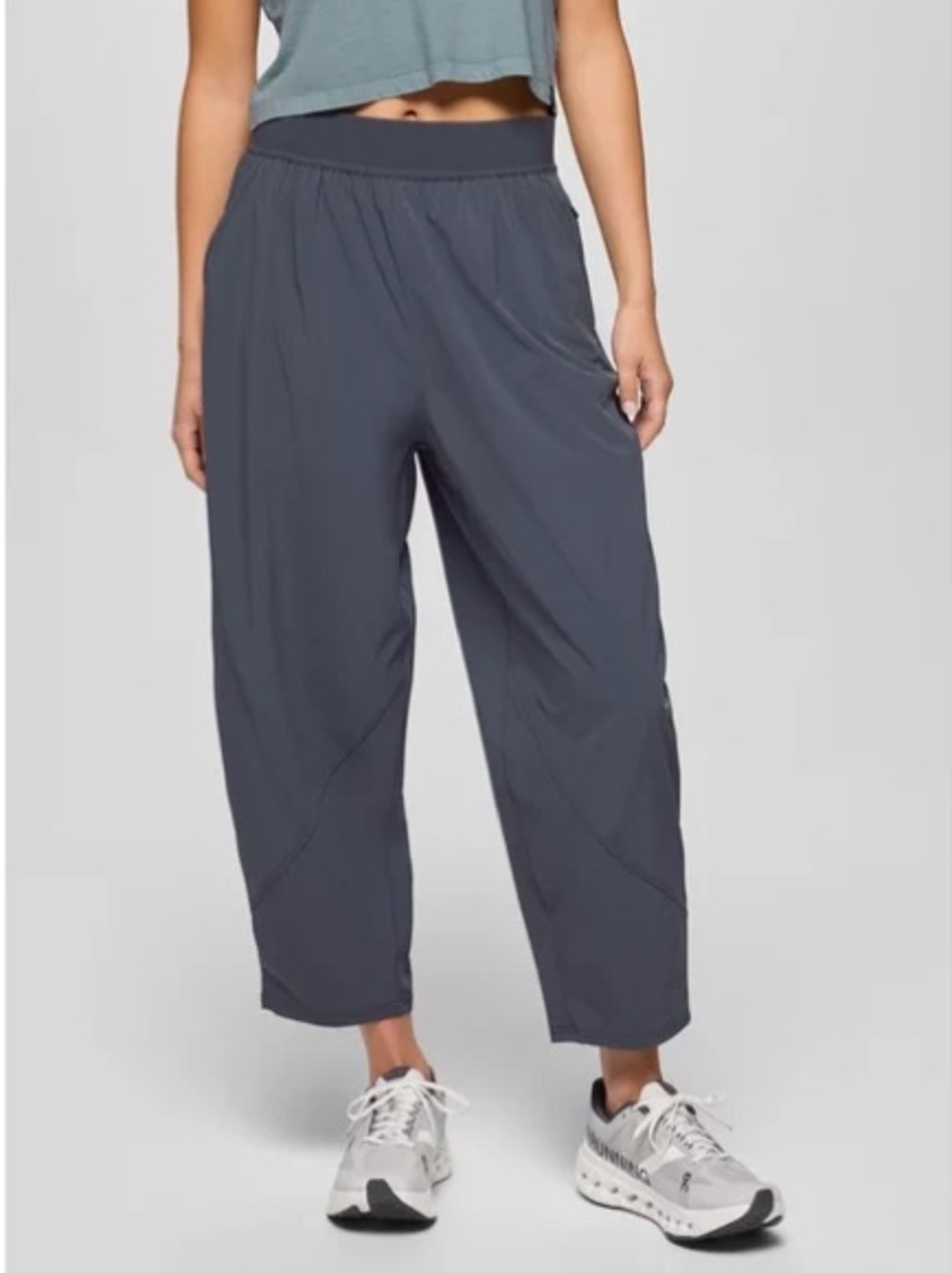 Prana Railay Wide Leg Pants Womens Medium M Cropped Blue Gray